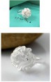 Rose Design Silver Cocktail Ring -Adjustable